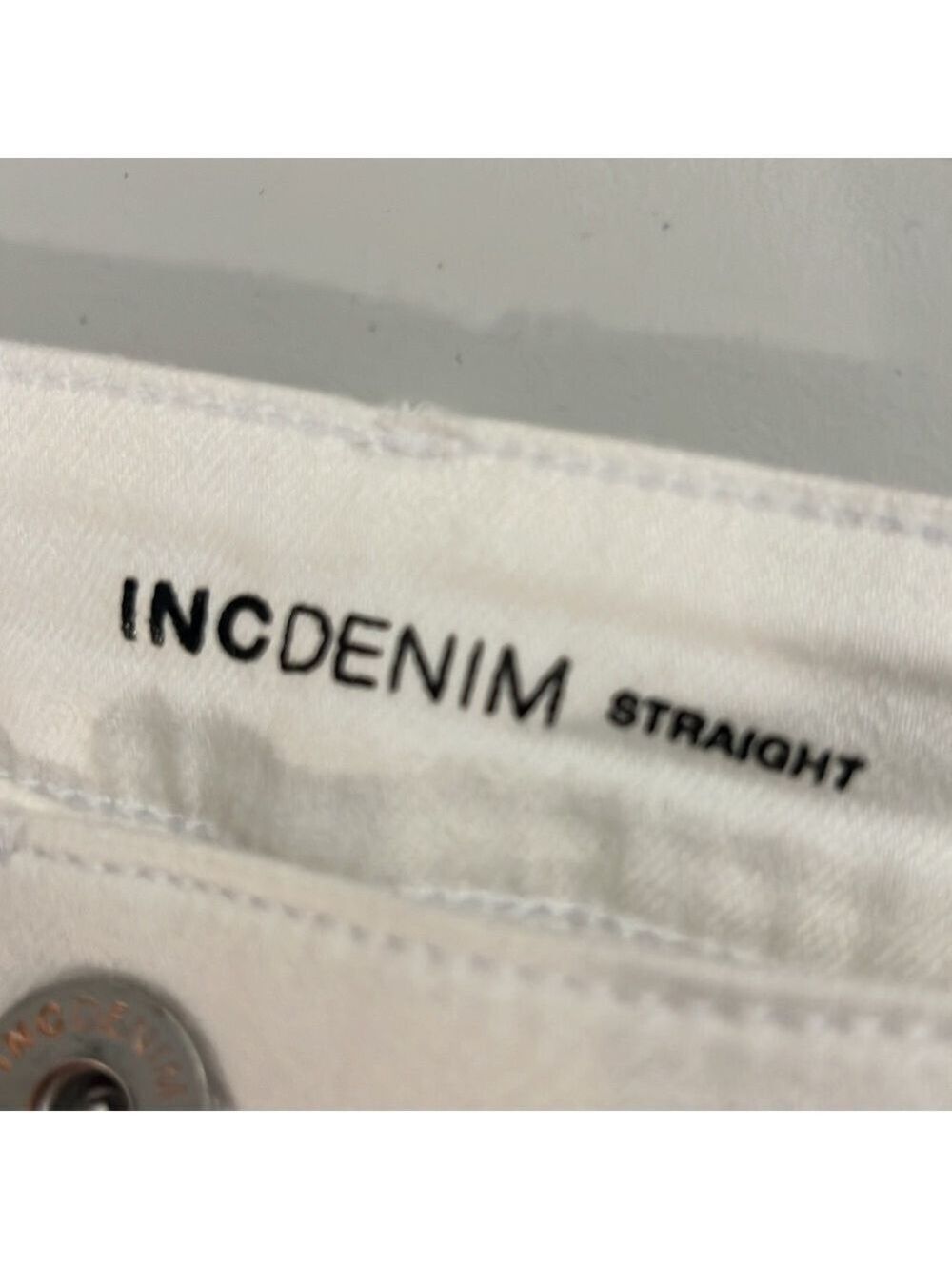 INC Denim Straight Leg Fringe Jeans Size 16 - Picture 11 of 14